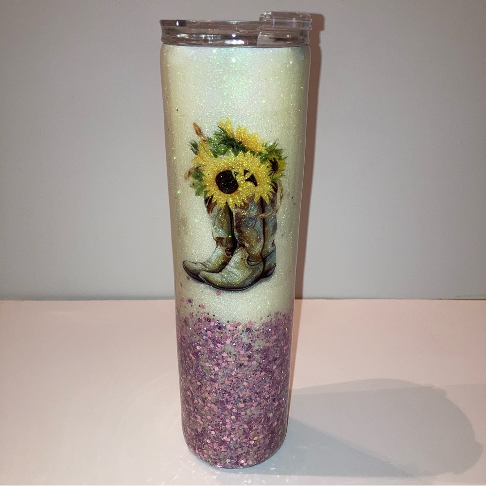 RARE Personalized Monica Monogram Cowboy Boots Summer Travel Mug Tumbler Bottle